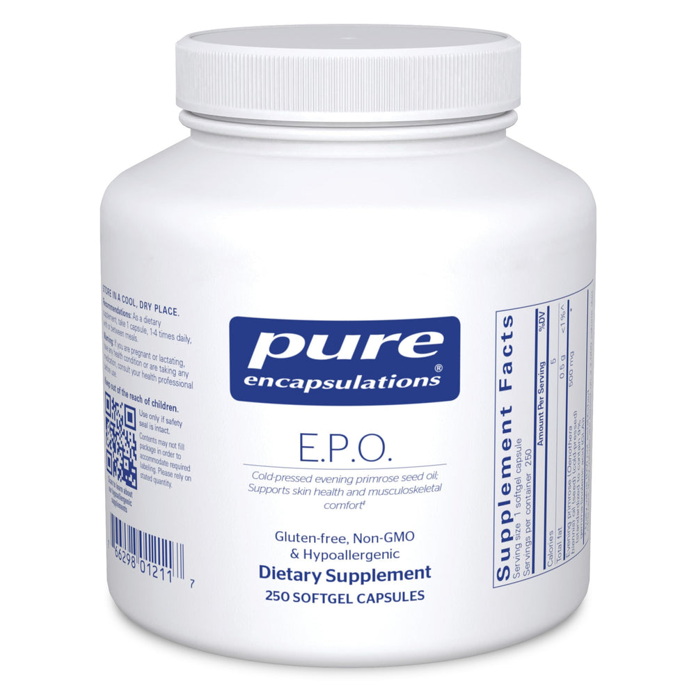 Pure Encapsulations E.P.O. softgel bottle for easy daily use.