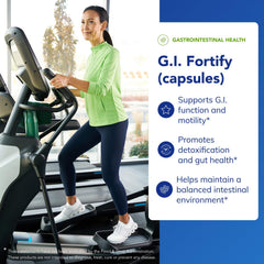 GI Fortify label closeup highlights allergen-free, pure formulation for sensitive systems.