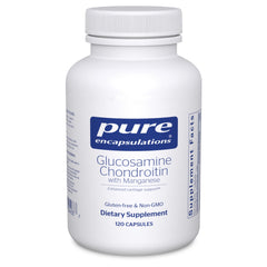 Pure Encapsulations Glucosamine Chondroitin with Manganese bottle front showing joint support.