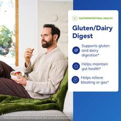Pure Encapsulations Gluten/Dairy Digest packaging label highlights purity.
