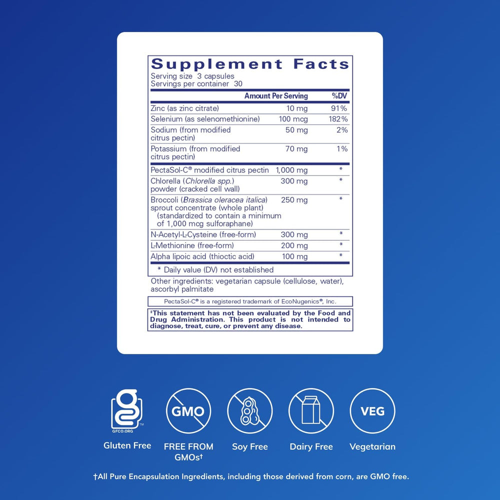Pure Encapsulations HM Complex capsules highlighting premium purity and safety.
