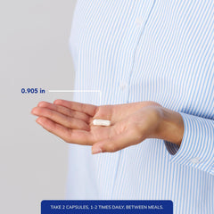 Side view of Pure Encapsulations IP6 bottle for convenient daily use