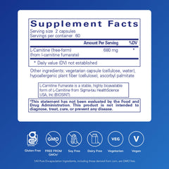 Label close-up highlights allergen-free formula and trusted purity