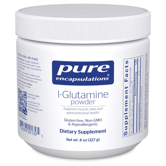 Pure Encapsulations L-Glutamine powder bottle ready for daily gut health support