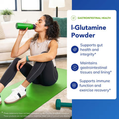 Pure Encapsulations L-Glutamine powder label close-up shows clean formulation