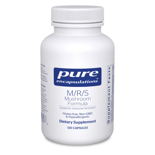Pure Encapsulations M/R/S Mushroom Formula bottle supports daily immune health