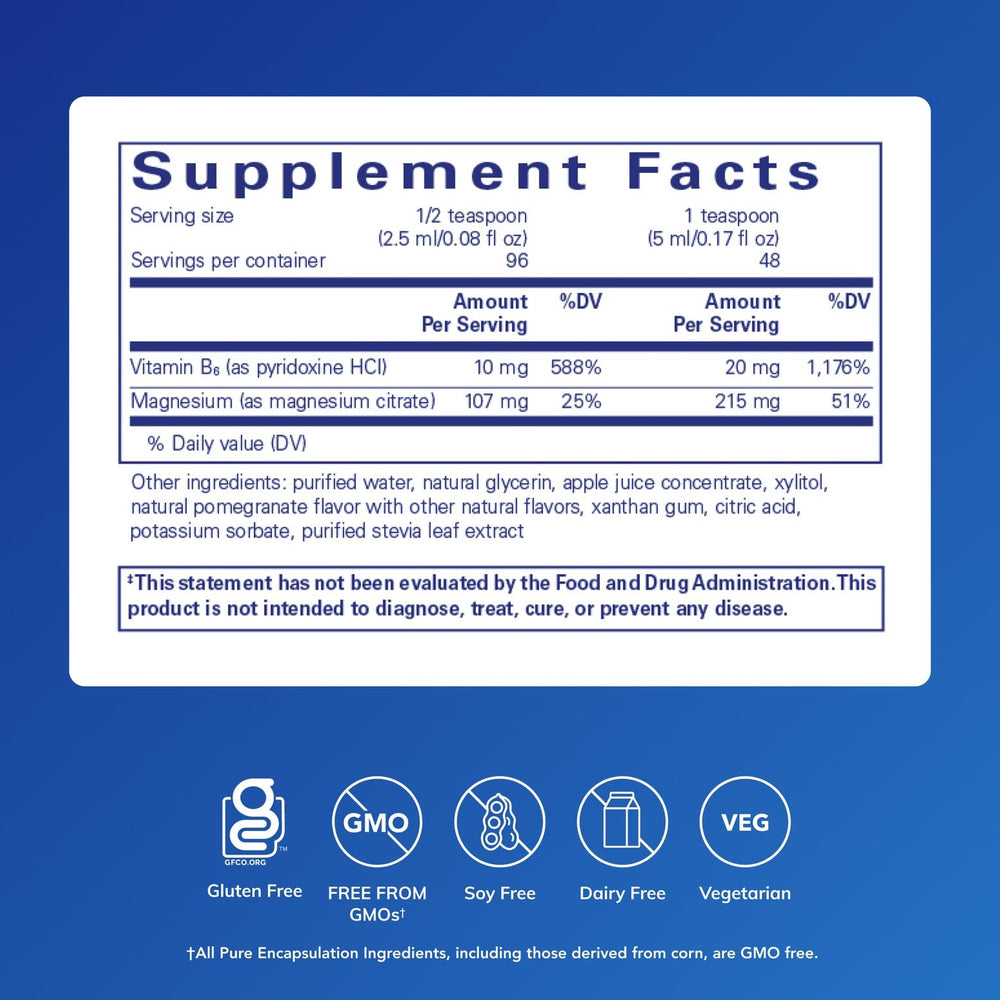 Pure Encapsulations Magnesium Liquid dropper dispensing precise dosage.