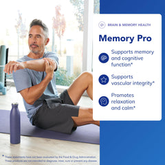 Memory Pro label detail highlighting soy-free, lutein/zeaxanthin ingredients