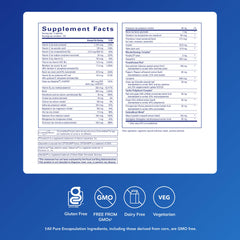 Label close-up of Pure Encapsulations Men's Nutrients showing ingredients