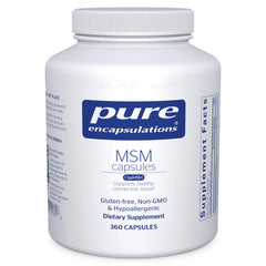 Pure Encapsulations MSM capsules bottle for joint support and connective tissue health.