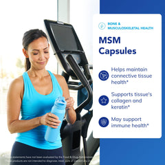 Hands holding Pure Encapsulations MSM bottle for easy daily routine.