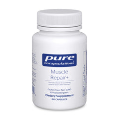 Pure Encapsulations Muscle Repair+ bottle supports active recovery after workouts.