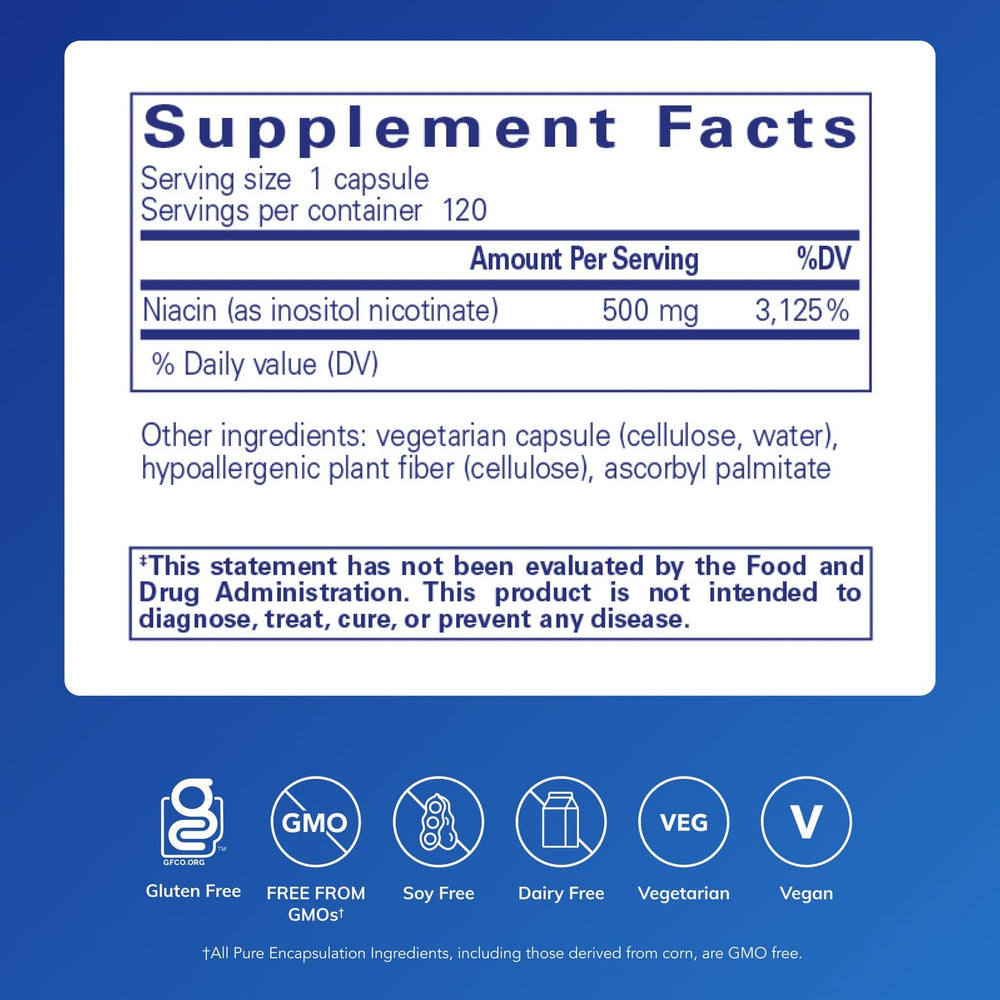 Pure Encapsulations Niacitol capsules ready for daily use and metabolism support.