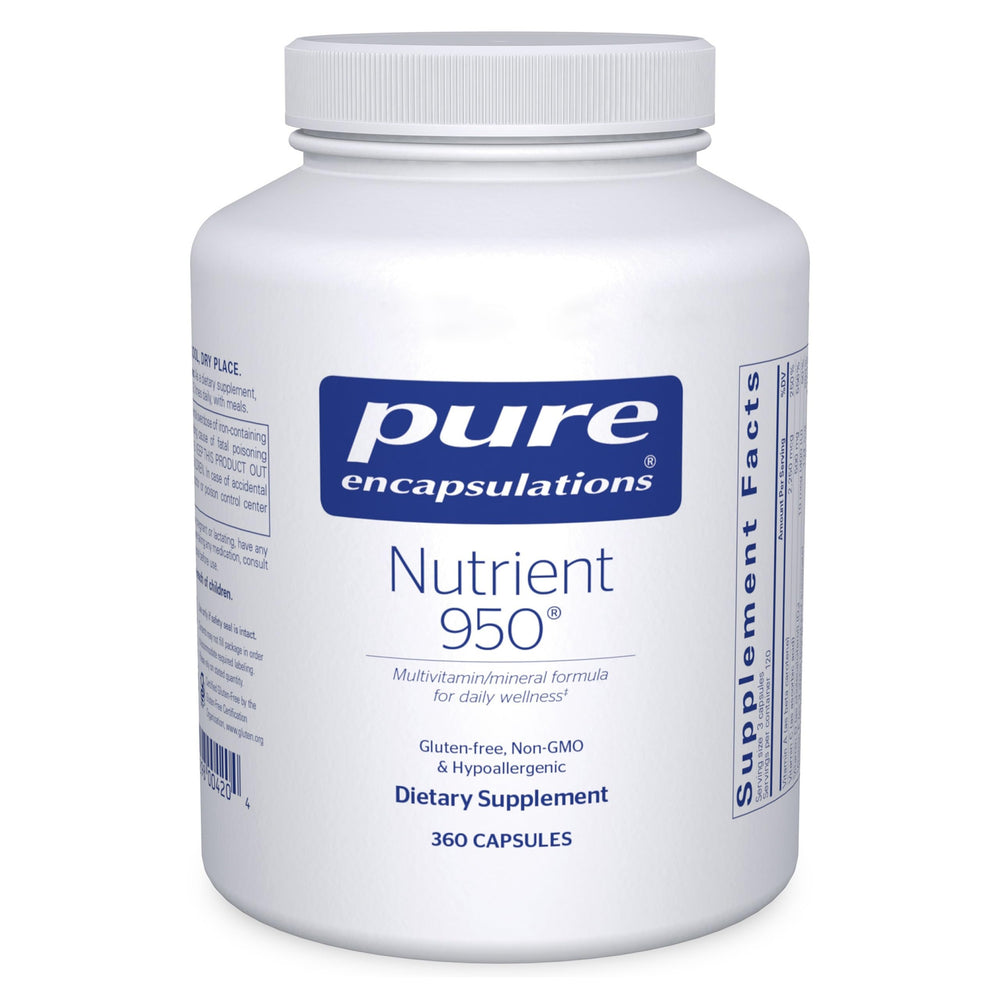 Pure Encapsulations Nutrient 950 bottle front — hypoallergenic multivitamin for daily wellness