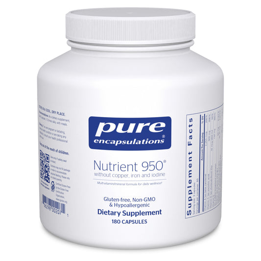 Pure Encapsulations Nutrient 950 bottle front; supports daily wellness.