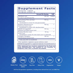 Pure Encapsulations Phyto-ADR capsules close-up highlighting herbal adaptogens.