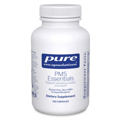 Pure Encapsulations PMS Essentials bottle showing capsules for menstrual comfort support