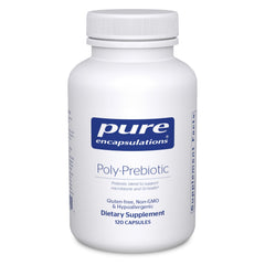 Pure Encapsulations Poly-Prebiotic bottle for potential gut support.