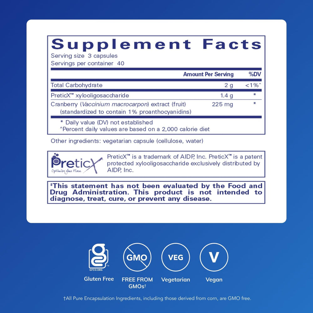 Pure Encapsulations Poly-Prebiotic capsules close-up showing easy daily use.