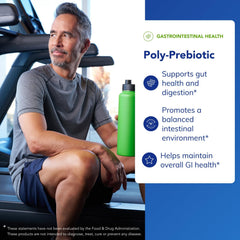 Pure Encapsulations Poly-Prebiotic label detail highlighting allergen-free formula.
