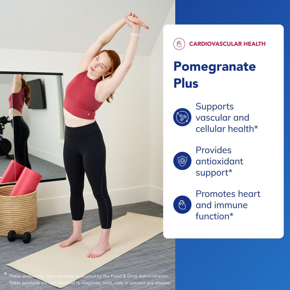 Pure Encapsulations Pomegranate Plus label detail highlights clean, allergen-free ingredients.