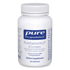 Pure Encapsulations PureGenomics B-Complex bottle with capsules for energy metabolism