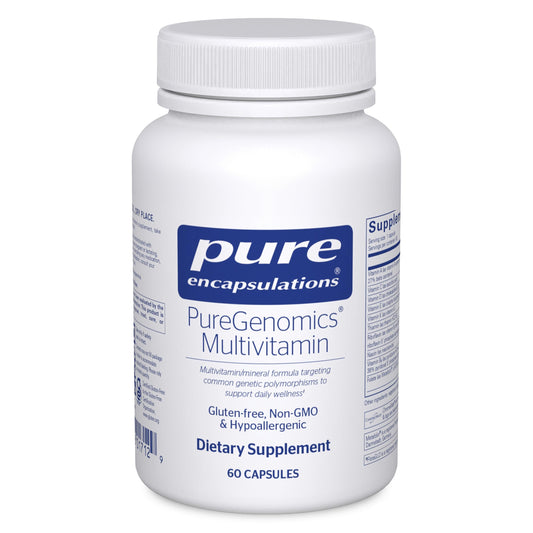 PureGenomics Multivitamin bottle front for daily nutrient support
