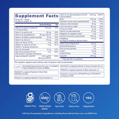 PureGenomics Multivitamin bottle label close-up showing targeted nutrients for eye health