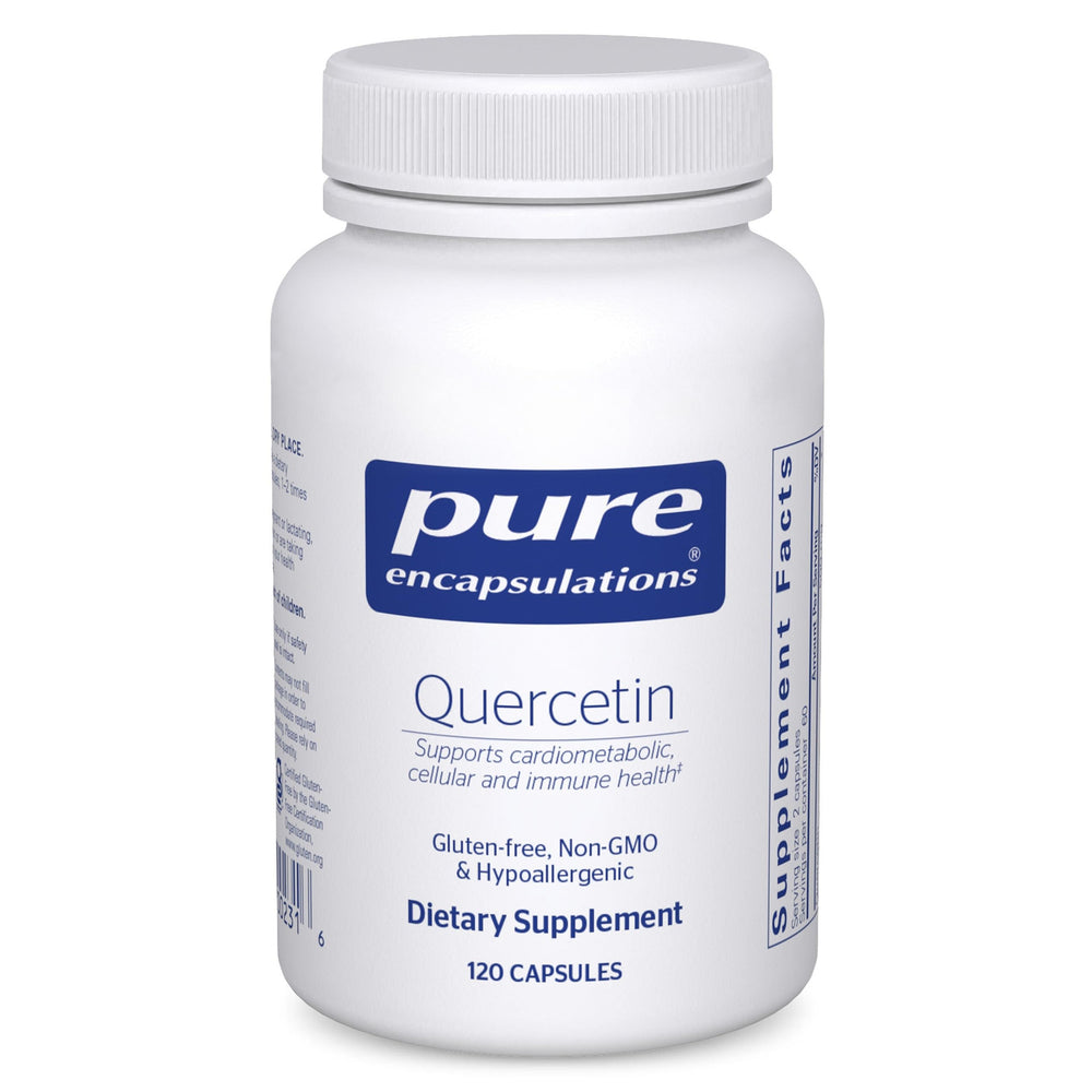 Pure Encapsulations Quercetin 500 mg bottle front view signaling daily immune support