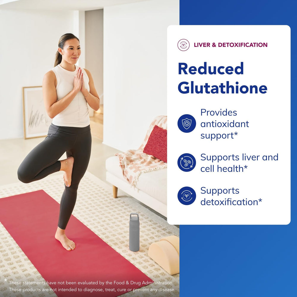 Pure Encapsulations Reduced Glutathione label highlights purity and allergen-free ingredients.