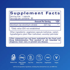 Pure Encapsulations Strontium Citrate capsules ready for daily bone maintenance.