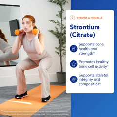 Pure Encapsulations Strontium Citrate packaging emphasizes purity and allergen-free formula.