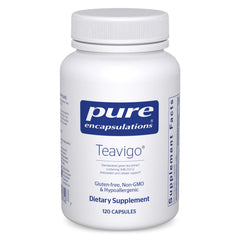 Pure Encapsulations Teavigo bottle showing 120 capsules for antioxidant support