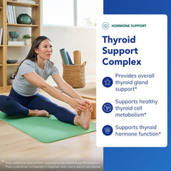 Pure Encapsulations Thyroid Support Complex label close-up highlights iodine and ashwagandha for balanced thyroid support