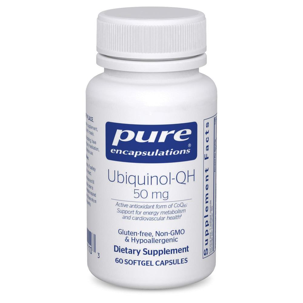Pure Encapsulations Ubiquinol-QH 50 mg bottle for energy support