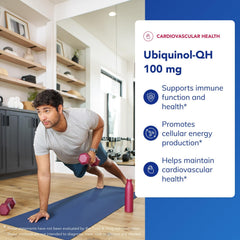 Pure Encapsulations Ubiquinol-QH label closeup highlighting active Kaneka Ubiquinol formulation for energy.