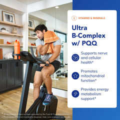 Pure Encapsulations Ultra B-Complex PQQ label highlights premium, allergen-free formulation.