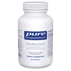 Pure Encapsulations UltraNutrient bottle showing an iron-free multivitamin for daily wellness