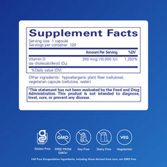 Pure Encapsulations Vitamin D3 capsules ready for daily use and immune health support.