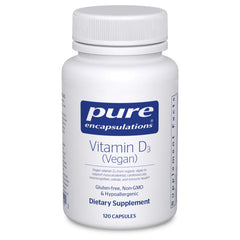 Pure Encapsulations Vitamin D3 Vegan bottle for daily wellness and easy dosing