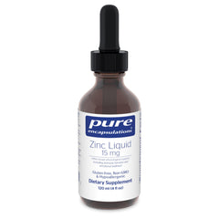 Pure Encapsulations Zinc Liquid 15 mg bottle pour supports easy dosing for daily immune wellness.