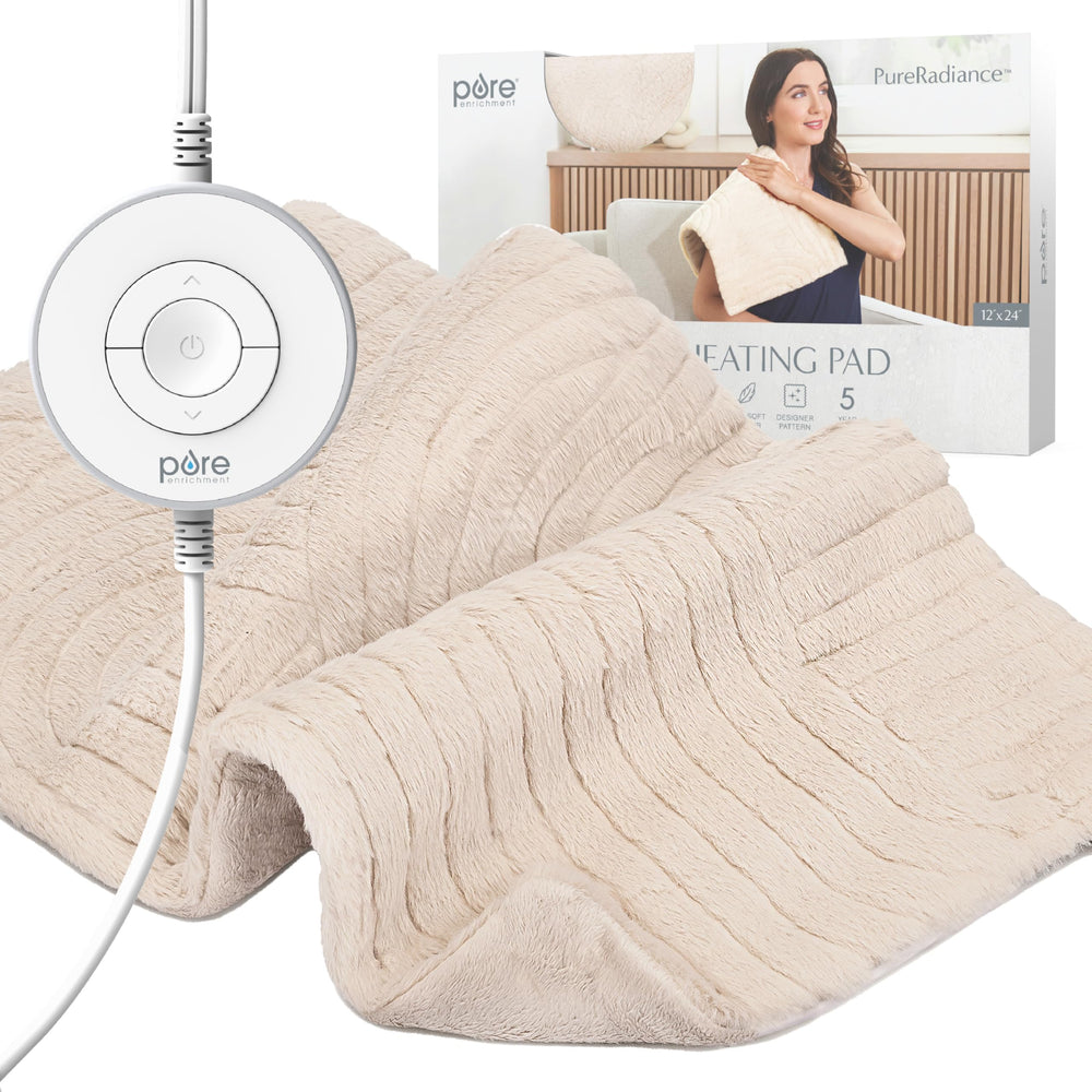 Pure Enrichment PureRadiance heating pad design showcases luxurious look and plush feel.