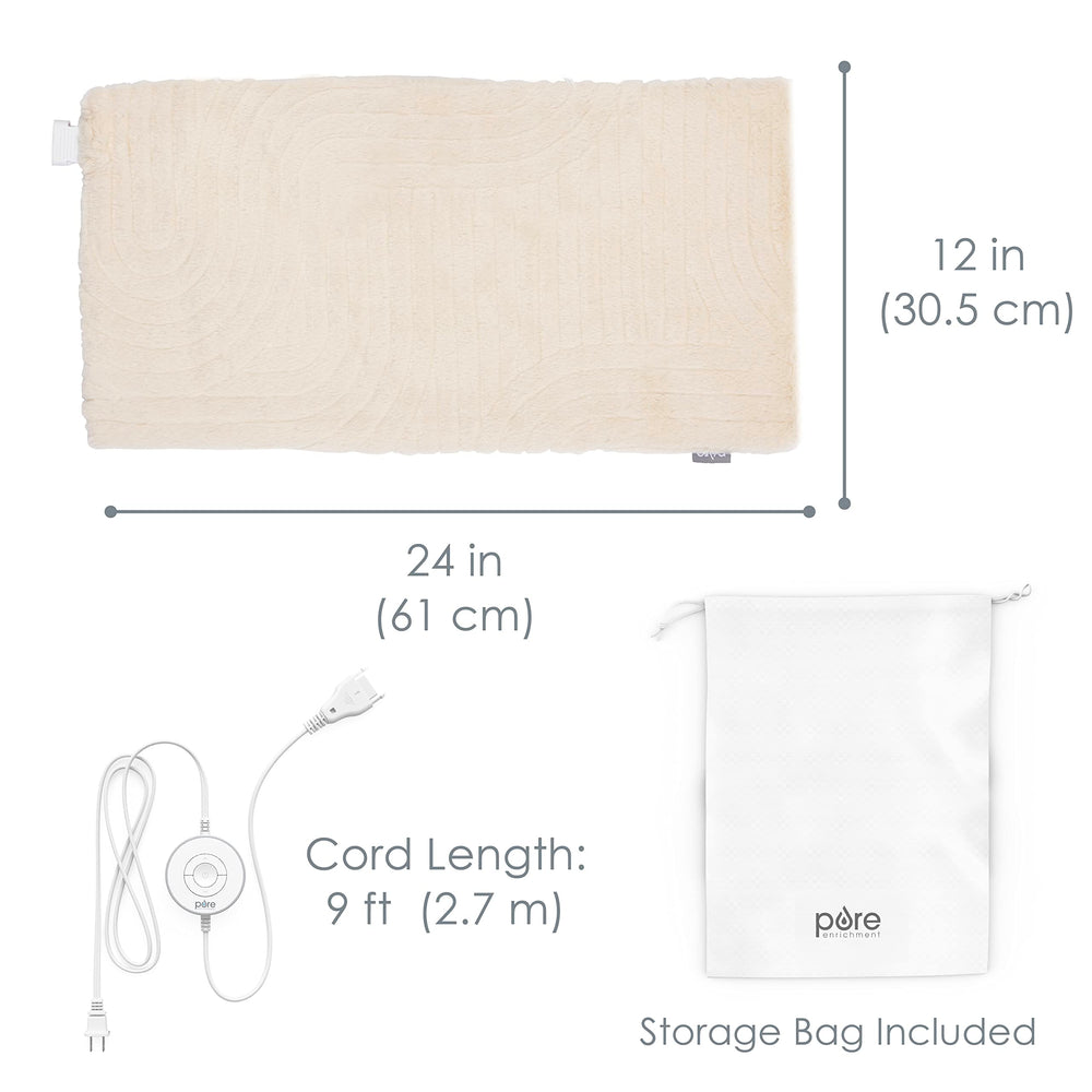 The 12x24 inch PureRadiance pad covers large areas for broad warmth.