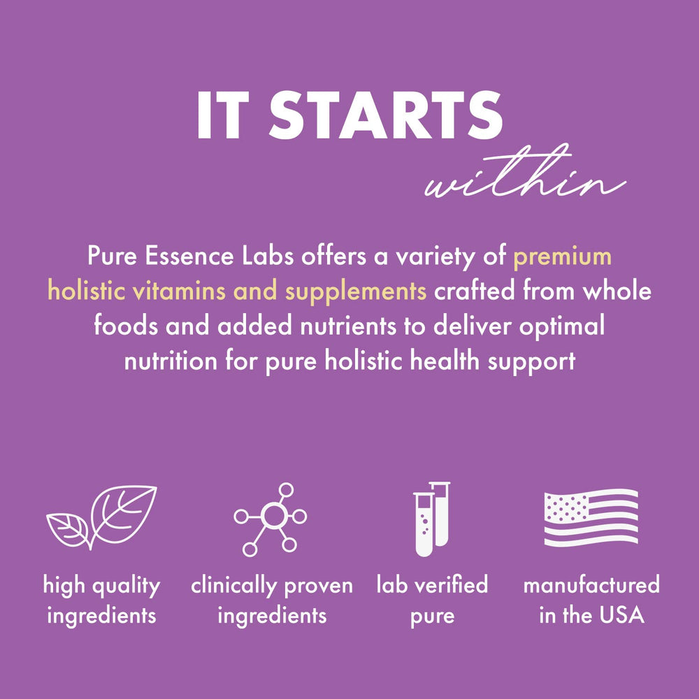 Pure Essence Labs Transitions night-use setup suggests taking before bed for comfort