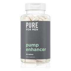 Pure for Men Pump Enhancer bottle front displaying capsules for nitric oxide support