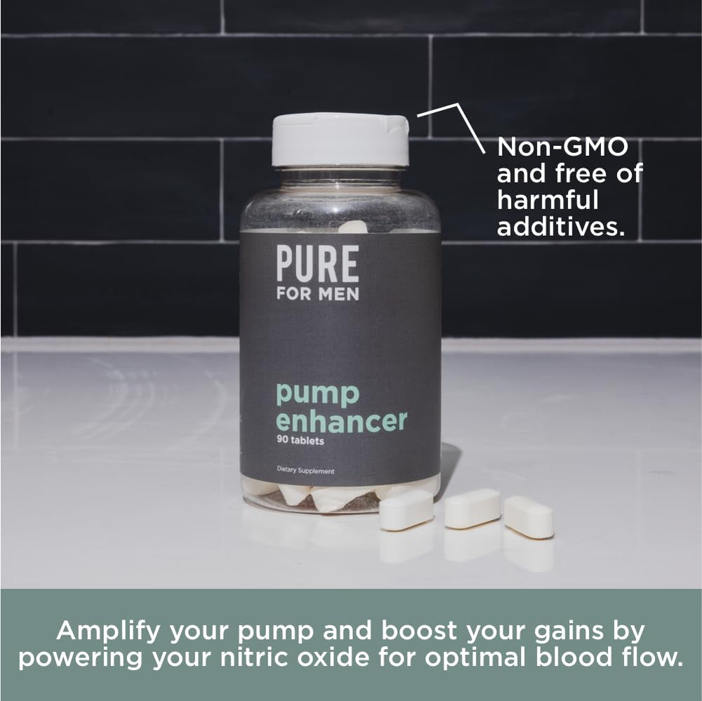 Pure for Men Pump Enhancer fitness scene illustrating enhanced focus and energy