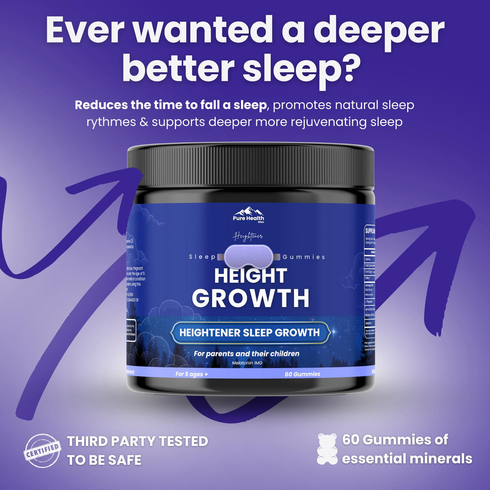 Pure Health Max Heightener with ashwagandha and lemon balm ingredients for relaxation