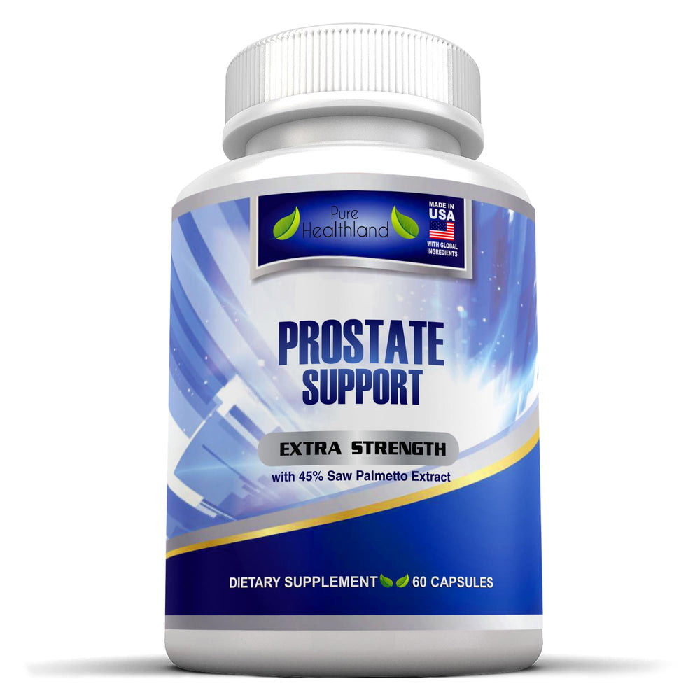 Pure Healthland Prostate Health Supplement ingredients scene highlighting blend for balanced wellness.