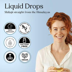 Pure Himalayan Shilajit Liquid Drops dropper ready for easy daily dosing.
