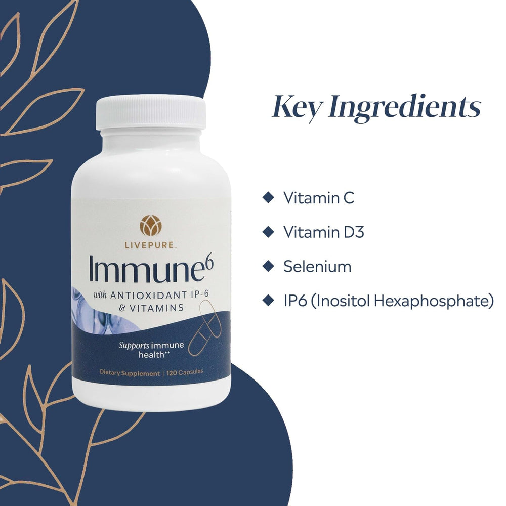 Pure Immune6 daily use scene with a glass of water